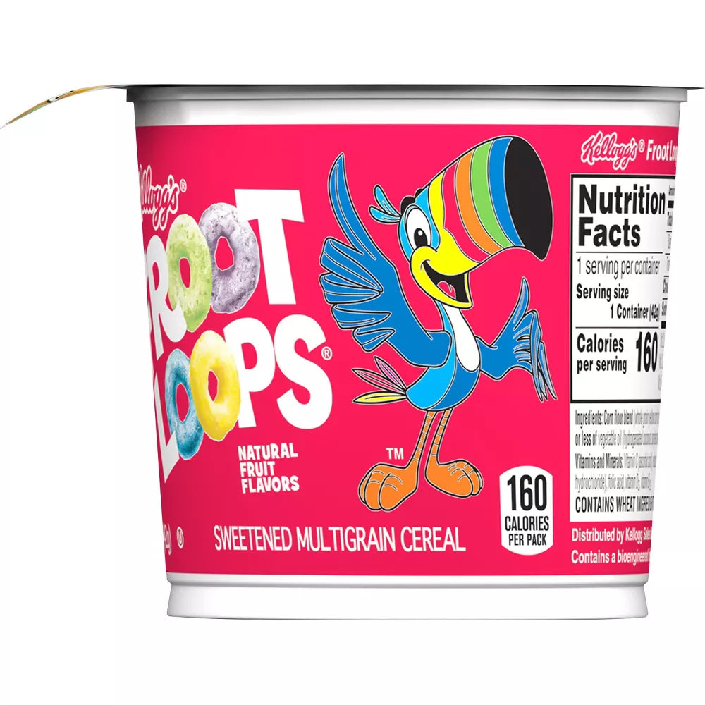 Kellogg Breakfast Cereal Cups(Fruit Loops)